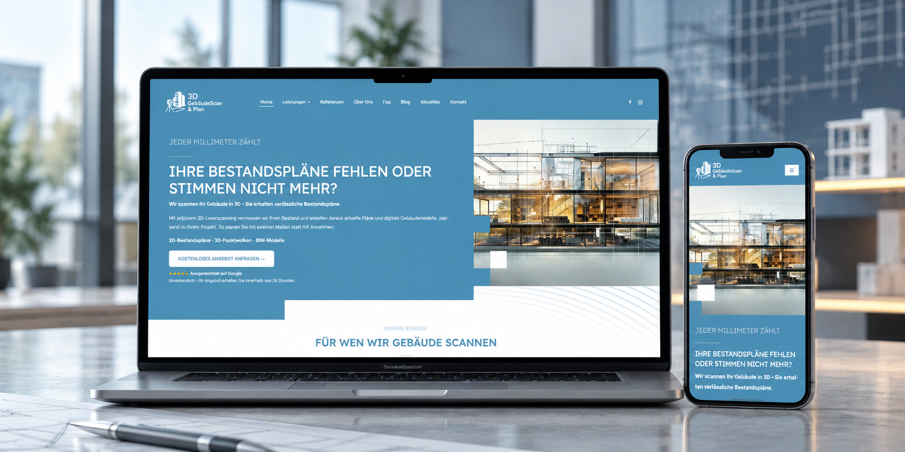 Referenz-Gebäudescanplan